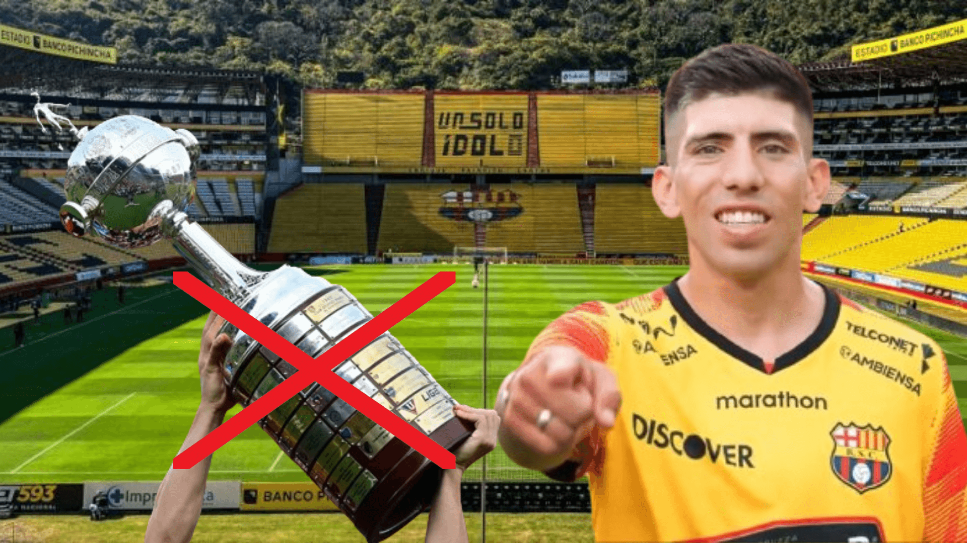 Braian Oyola y la Copa Libertadores en el Estadio Monumental (Foto tomada de: Barcelona SC/Conmebol/Wikipedia)