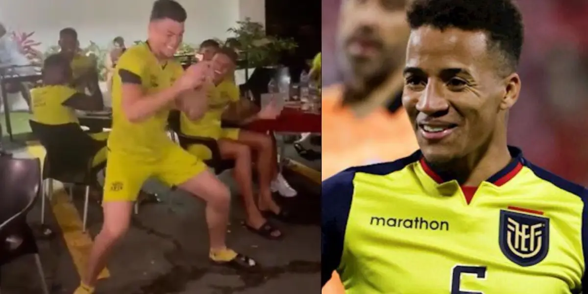 Buen ambiente se vive en el camerino de Barcelona SC, Paco Rodríguez bailó ante la risa de sus compañeros