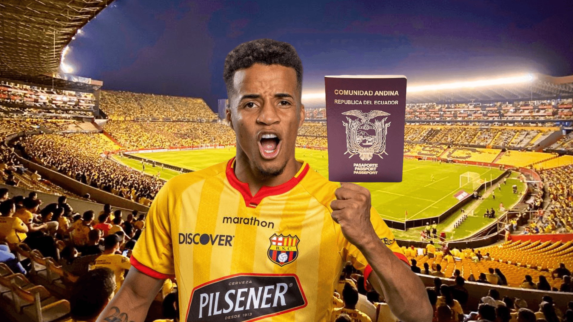 Byron Castillo posando, pasaporte ecuatoriano. Foto tomada de: Barcelona SC/Gk.City