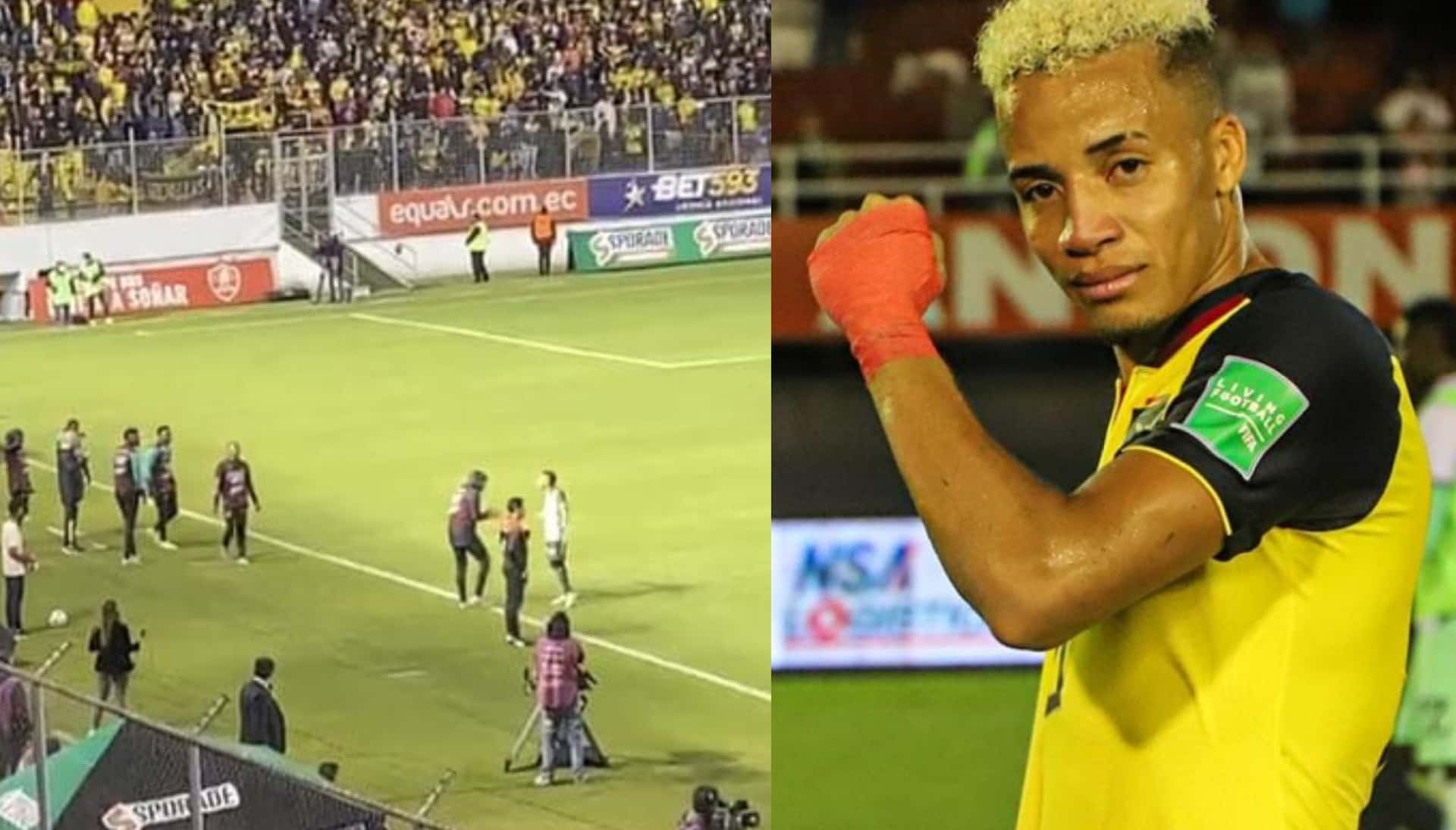 Byron Castillo no soportó más y en pleno partido pidió que Jorge Célico lo saque