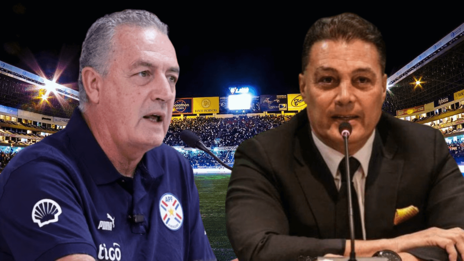 Carlos Alfaro Moreno y Gustavo Alfaro (Foto tomada de: Liga de Quito/Barcelona SC/AFP)