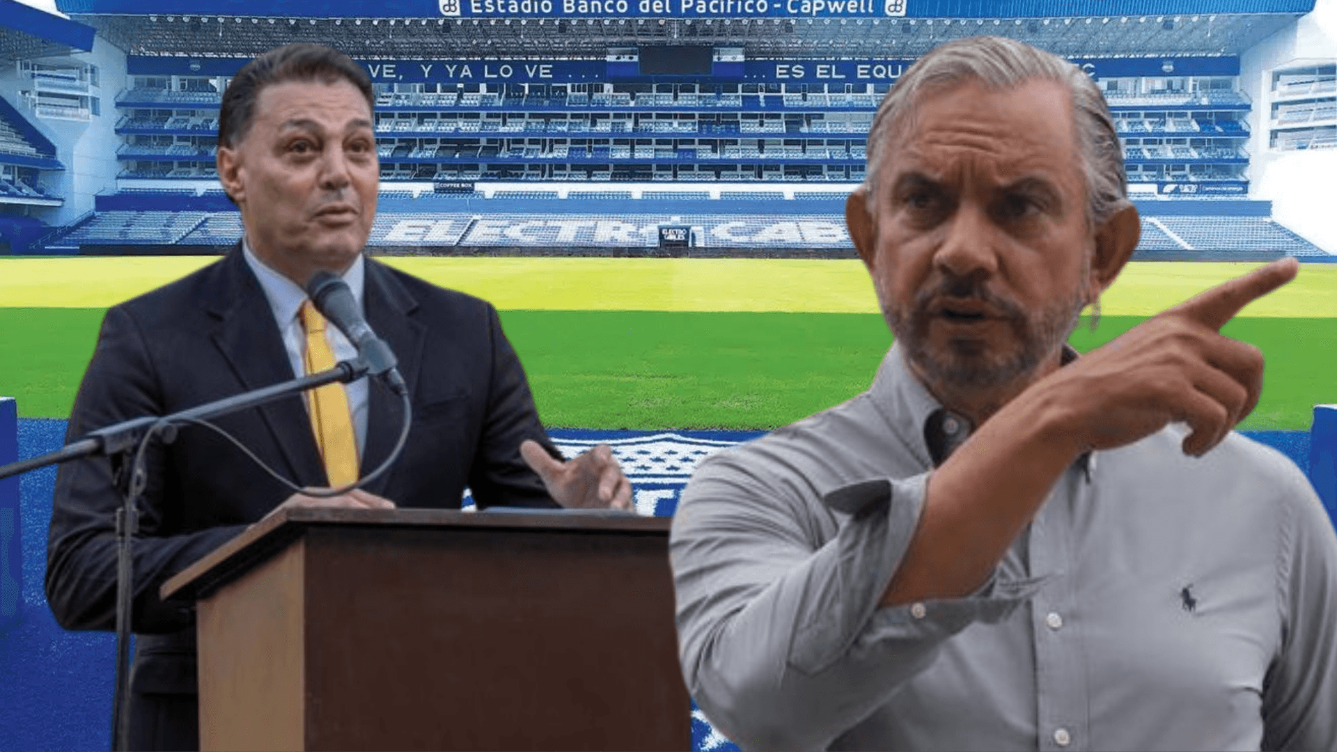 Carlos Alfaro Moreno y José Pileggi (Foto tomada de: Emelec/Barcelona SC)