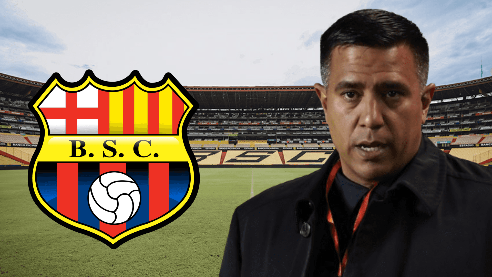 César Farías en el Estadio Monumental (Foto tomada de: Alcaldía de Guayaquil/API/Wikipedia)