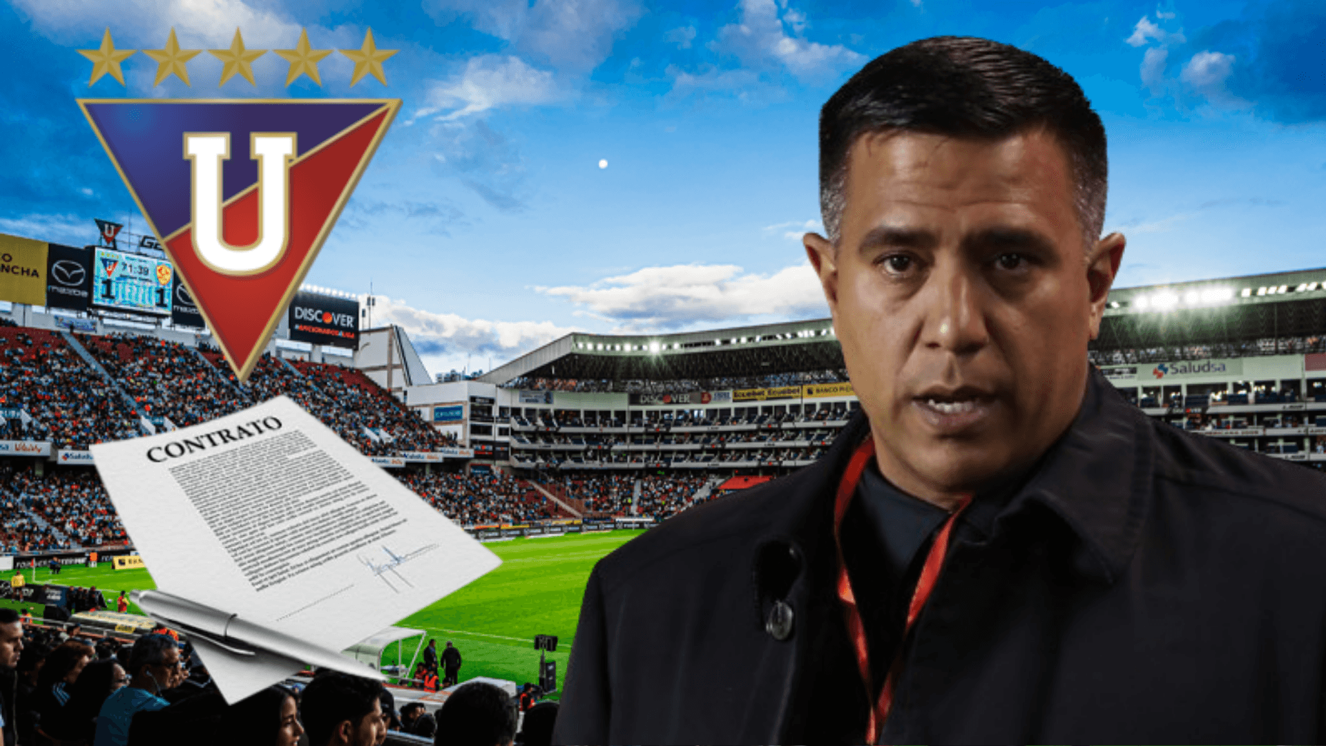 César Farías en el Estadio Rodrigo Paz Delgado (Foto tomada de: Liga de Quito/EFE/T4 Franquicias/Wikipedia)