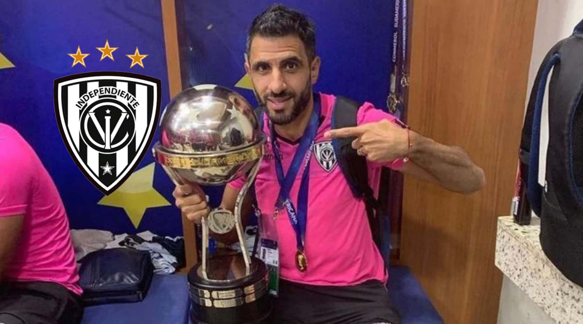 Cristian Pellerano festejando con Independiente del Valle.
