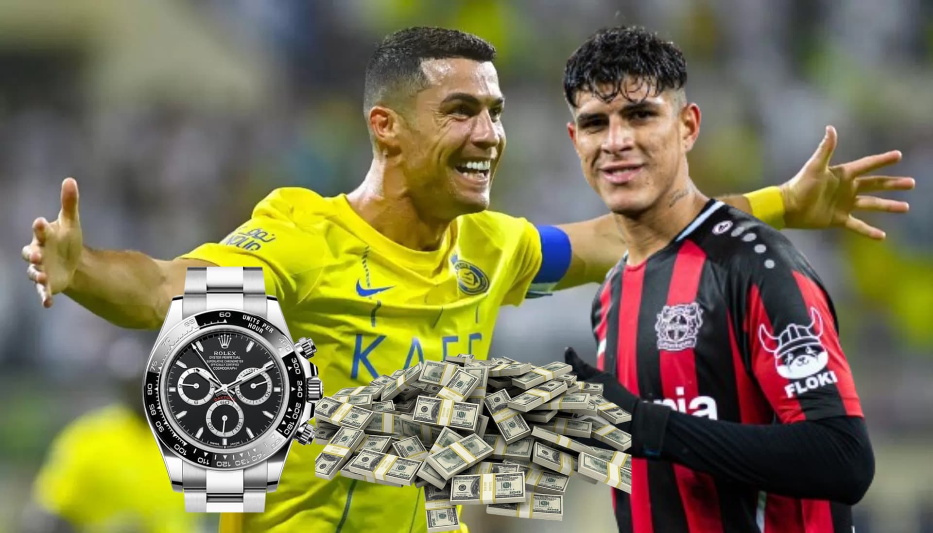 Cristiano Ronaldo, al lado Piero Hincapié.