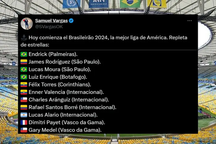 Estrellas destacadas en el campeonato de Brasil (Foto tomada de: X de Samuel Vargas)