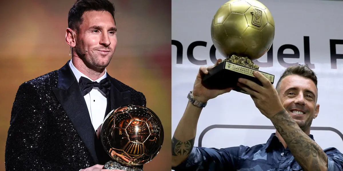 Damián Díaz tiene en sus vitrinas un Balón de Oro que le entregaron en 2017 pero la diferencia de precios con el de Lionel Messi es abismal