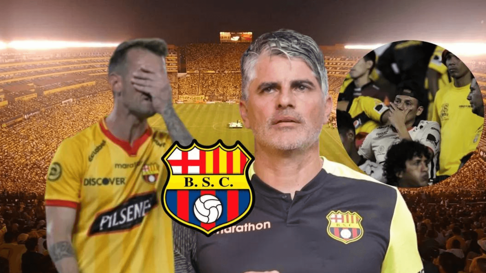 Damián Díaz y Diego López preocupados en el estadio Monumental. Lamento de la hinchada de BSC