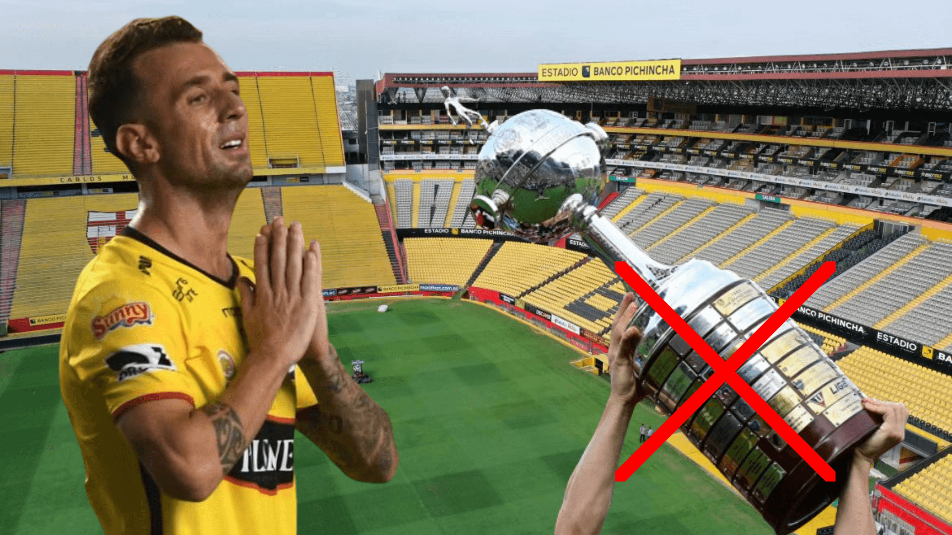 Damián Díaz y la Copa Libertadores en el Estadio Monumental (Foto tomada de: Extra/API/Wikipedia/Primicas)