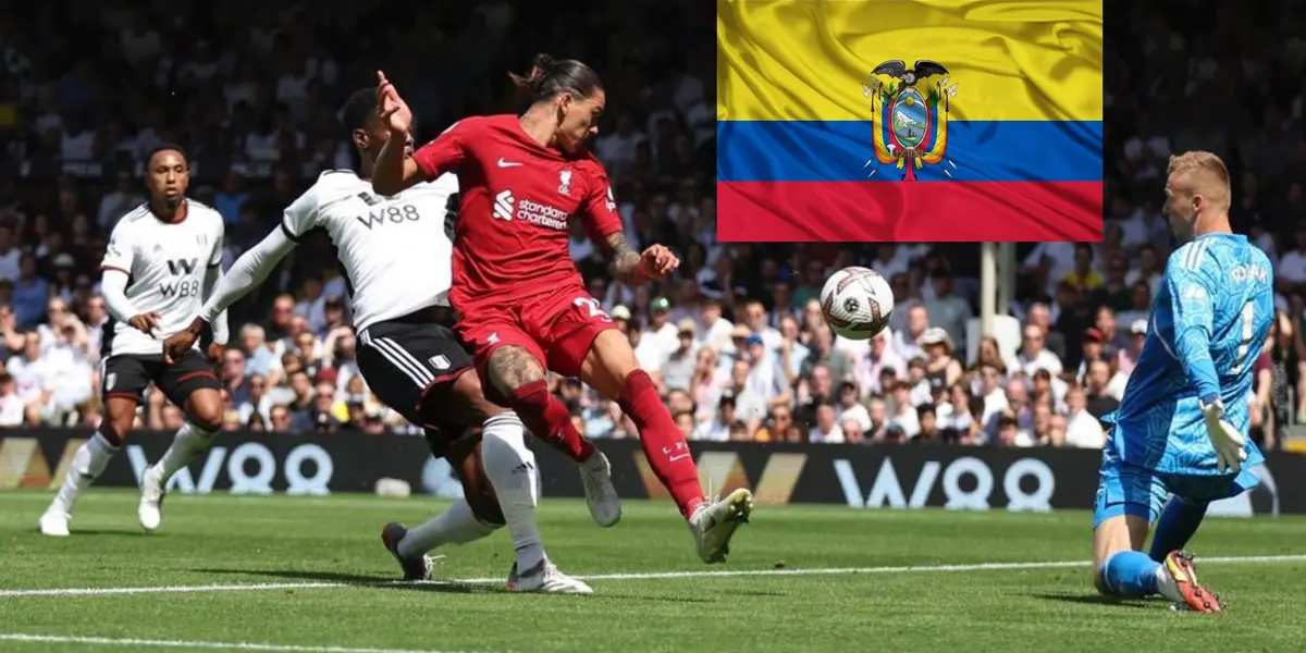 Darwin Núñez anotó su primer gol en la Premier League, en su momento un ecuatoriano lo neutralizó