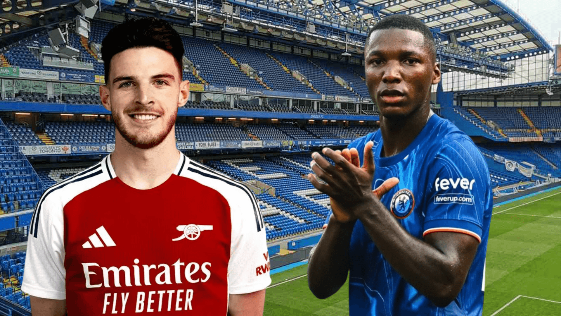 Declan Rice y Moisés Caicedo (Foto tomada de: Stadium/Chelsea/Arsenal)