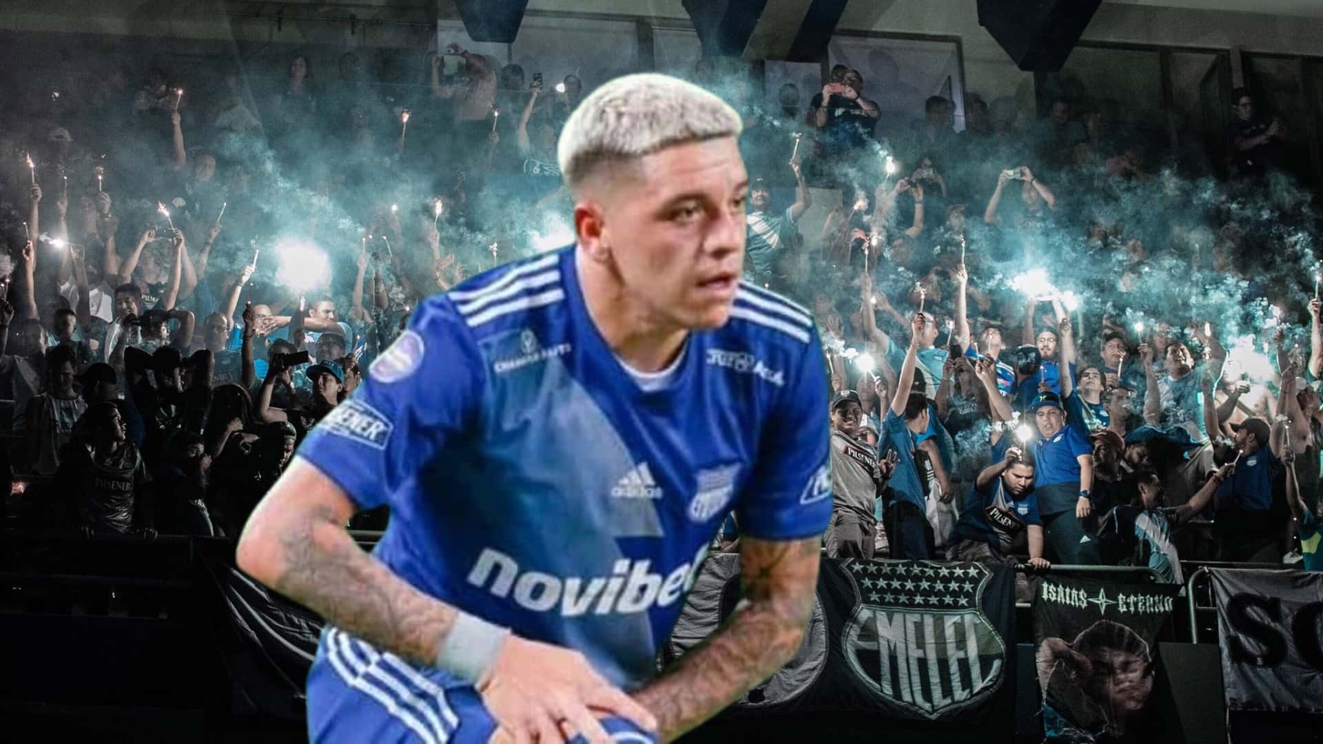Diego García y la hinchada de Emelec