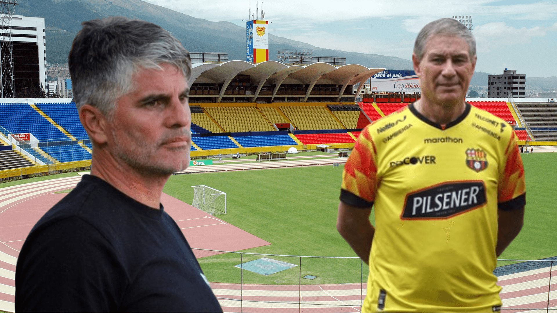 Diego López y Ariel Holan en el Estadio Olímpico Atahualpa (foto tomada de: El Universo/API/Barcelona SC)