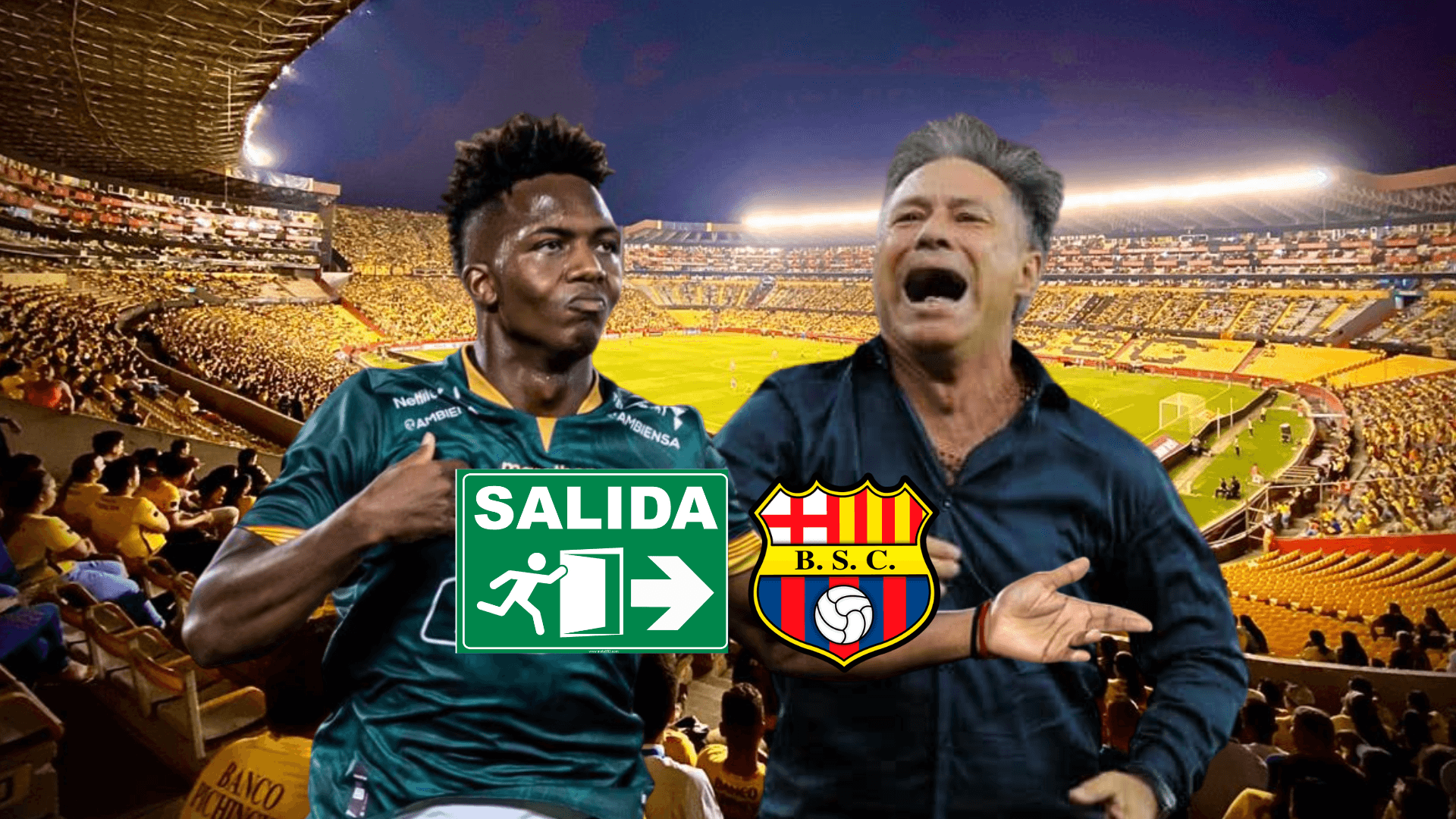 Djorkaeff Reasco molesto, Ariel Holan gritando. Foto tomada de: Barcelona SC/Ecuavisa