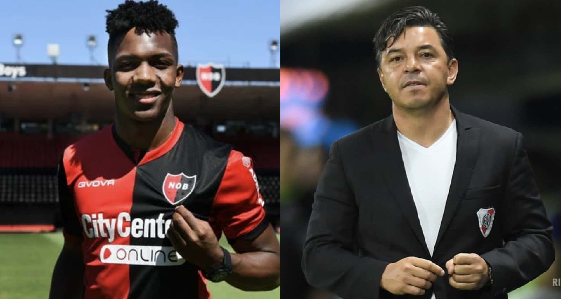 Djorkaeff Reasco tuvo sus primeros minutos con Newell's enfrentando al poderoso equipo de River Plate de Marcelo Gallardo