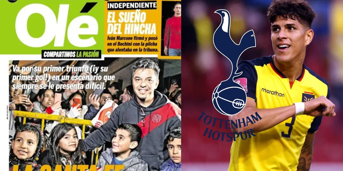 El Diario Olé de Argentino habló del posible futuro de Piero Hincapié en el Tottenham