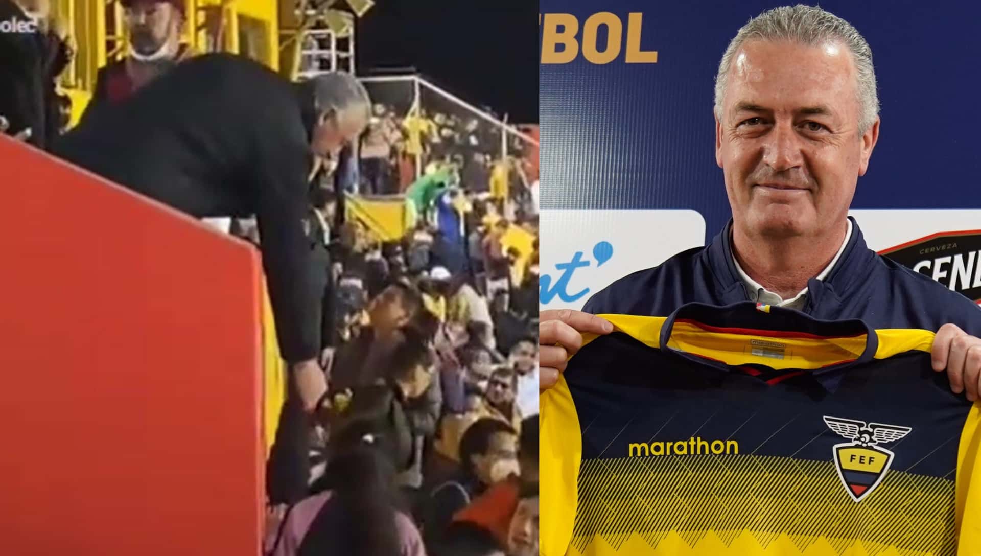El estratega de la selección ecuatoriana Gustavo Alfaro sorprendió con su reacción en el estadio de Aucas