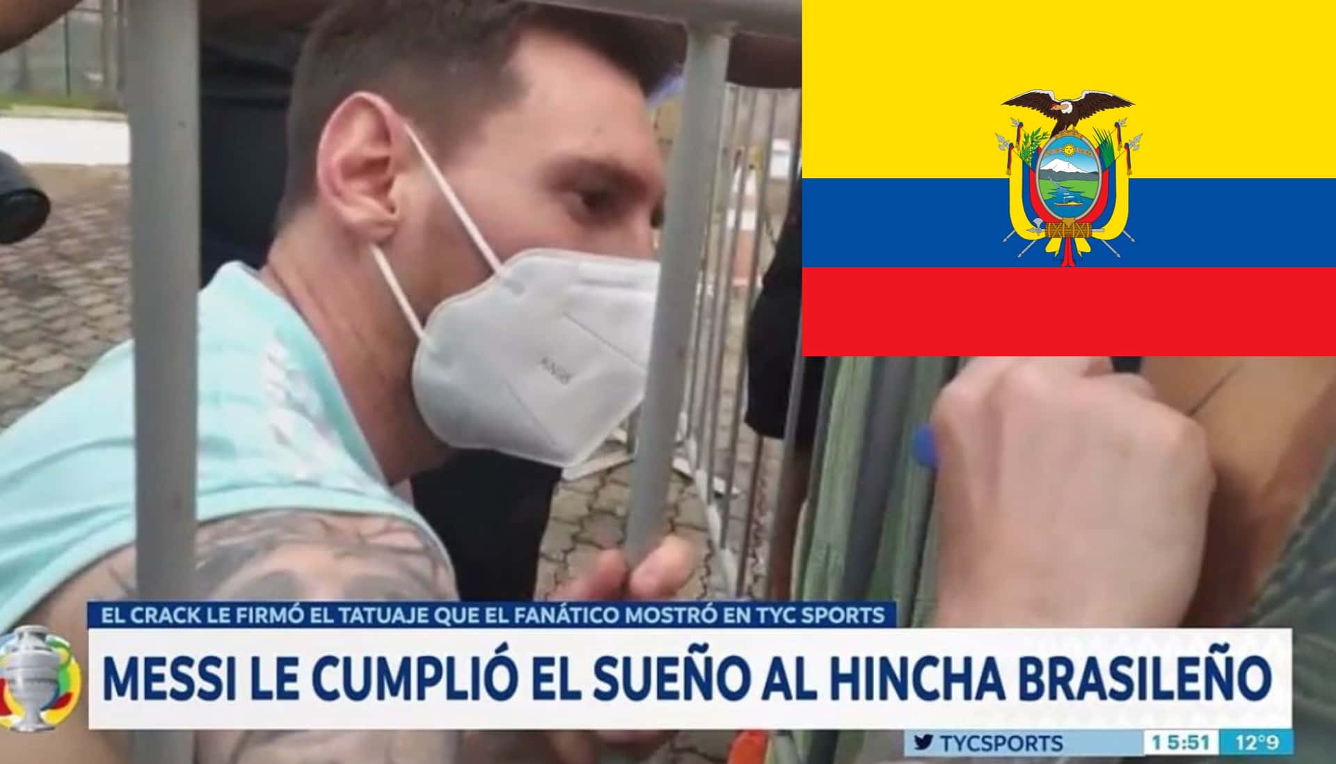 El hincha quiere que Lionel Messi le firme su autógrafo como sucedió con un hincha en Brasil