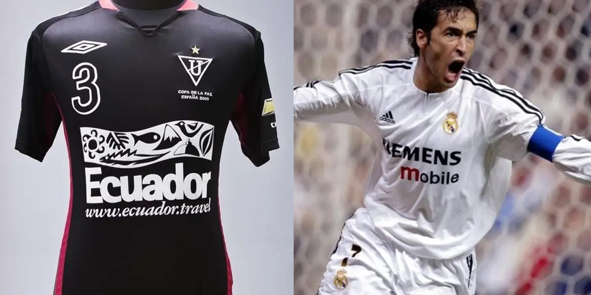 El histórico goleador del Real Madrid pidió la camiseta a uno de los jugadores de Liga de Quito en el Santiago Bernabéu