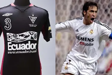 El histórico goleador del Real Madrid pidió la camiseta a uno de los jugadores de Liga de Quito en el Santiago Bernabéu