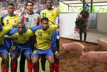 El histórico jugador de la selección ecuatoriana hoy cría cerdos en su finca