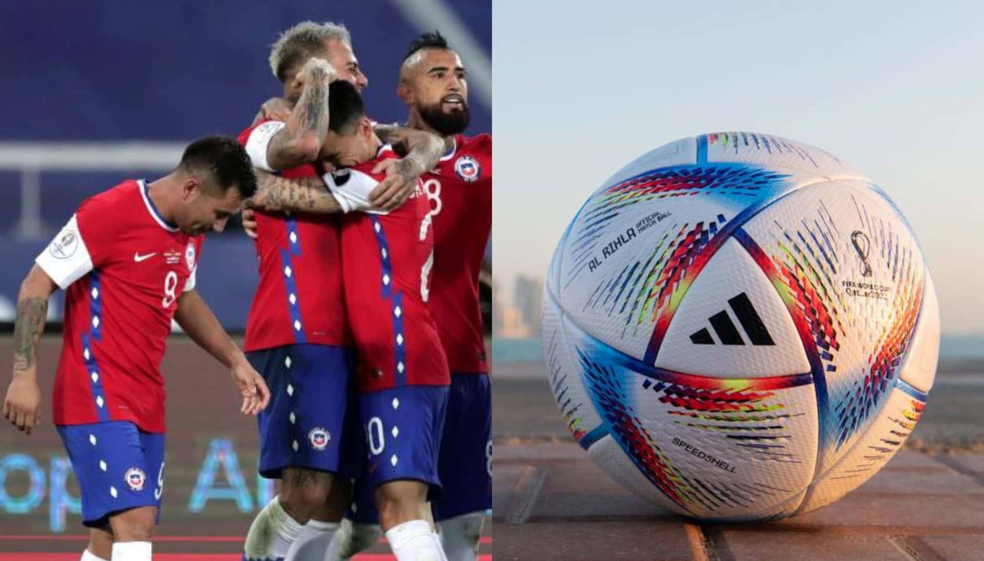 El jugador chileno posó junto al balón oficial del mundial y generó la polémica