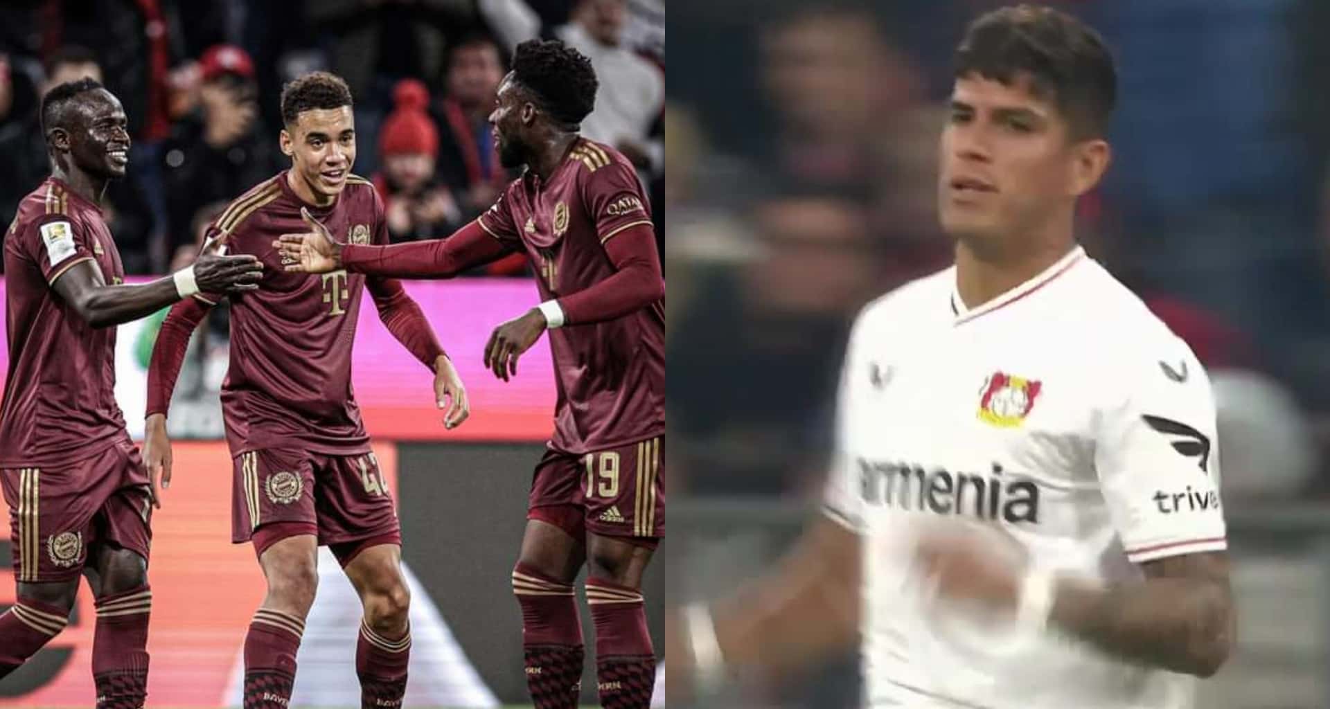 El jugador del Bayern estaba en un gran momento en el partido ante Leverkusen pero ingresó Hincapié y desapareció. Lo terminaron sacando