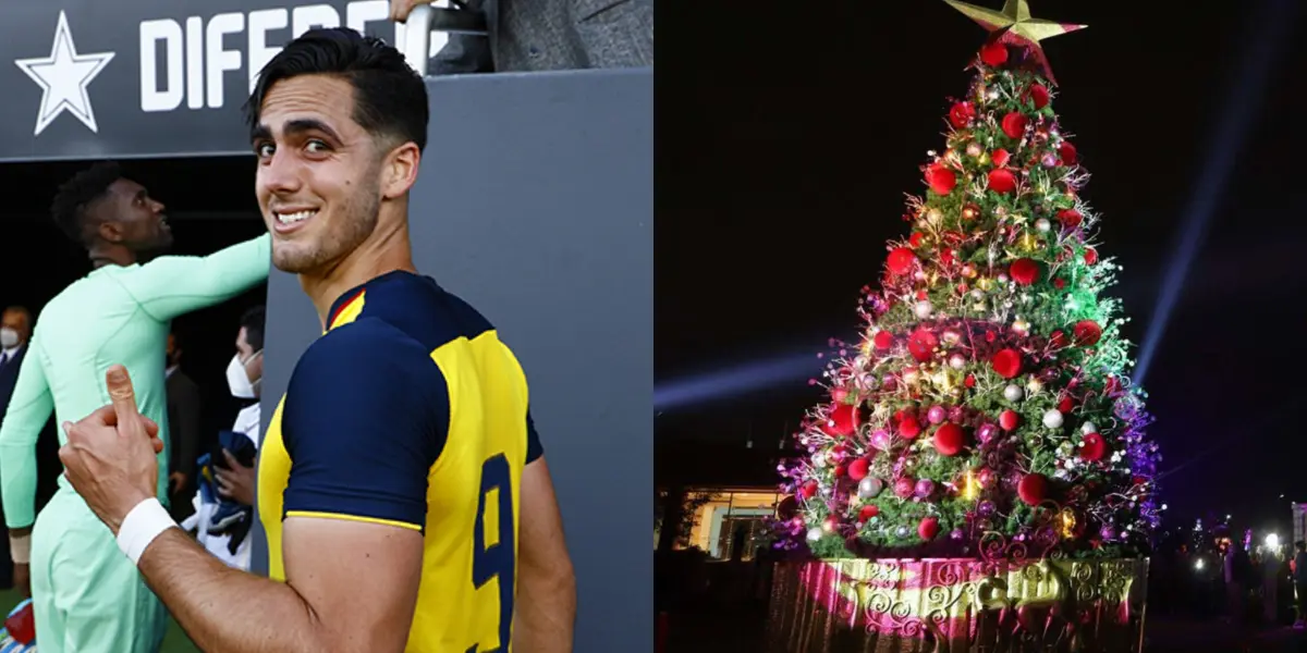 El jugador ecuatoriano se puso a practicar otro deporte mientras todos festejaban la Navidad 