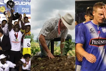 El jugador se puso camisetas pesadas en el fútbol ecuatoriano y en uno le fue mejor. Ahora se dedica a trabajar la tierra