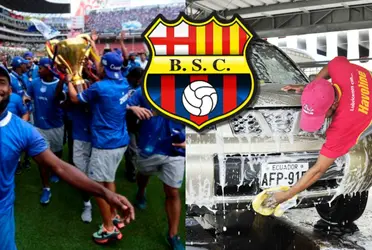 El jugador tocó el cielo con las manos con Emelec, siendo tricampeón, y le pintó la cara a Barcelona SC, ahora lava carros