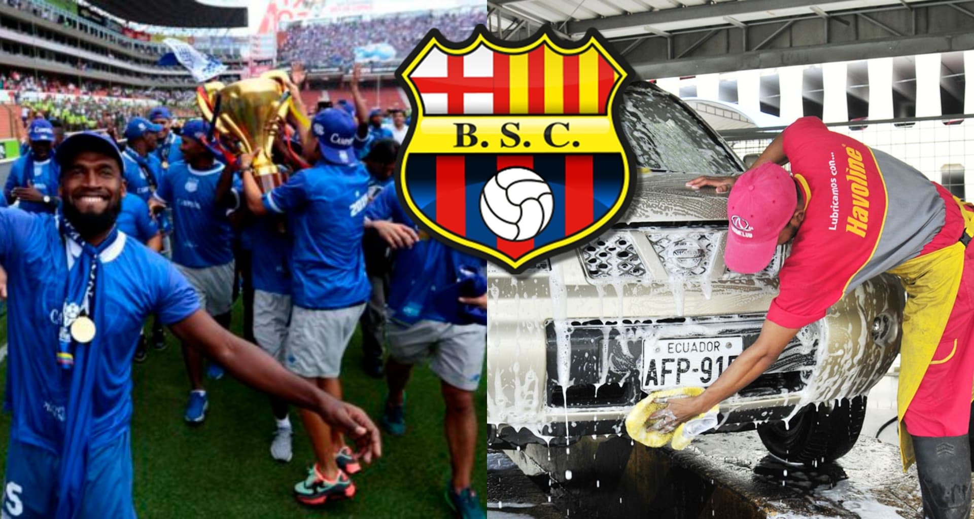 El jugador tocó el cielo con las manos con Emelec, siendo tricampeón, y le pintó la cara a Barcelona SC, ahora lava carros