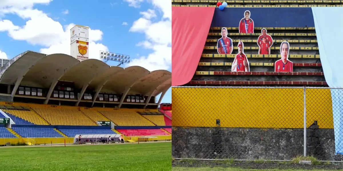 El Nacional tuvo el detalle de poner las siluetas de sus hinchas en el estadio y las fotos no pasaron desapercibidas