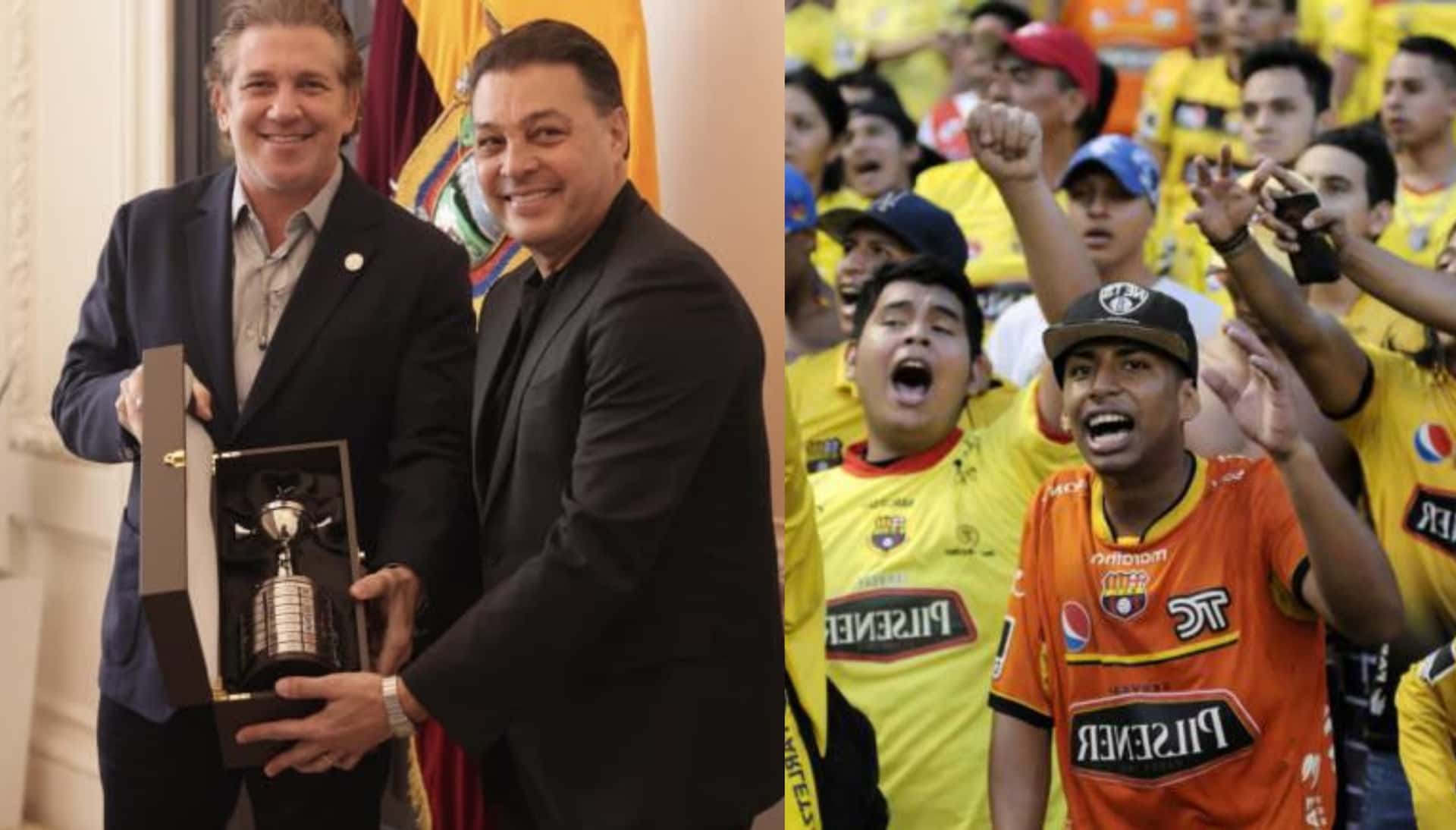 El presidente de la CONMEBOL entregó un reconocimiento a Barcelona por ser sede de la Copa Libertadores
