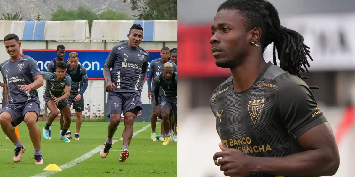 En el entrenamiento de Liga de Quito, el jugador tuvo a mal traer a Ricardo Adé en el uno contra uno
