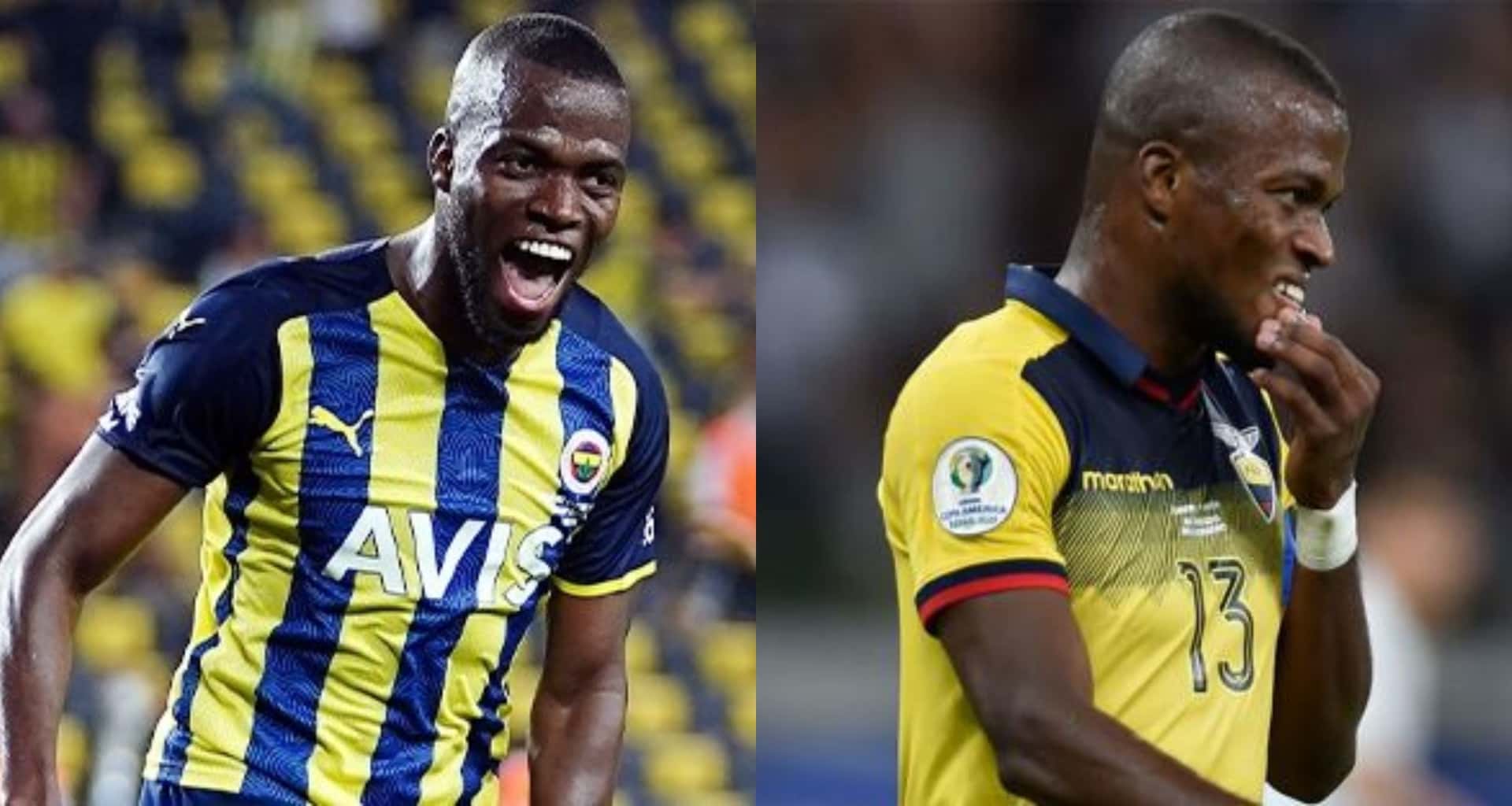 Enner Valencia es uno con la camiseta de Fenerbache y otro con la Selección Ecuatoriana. en Turquía hasta pone pases y no se cansa de hacer goles