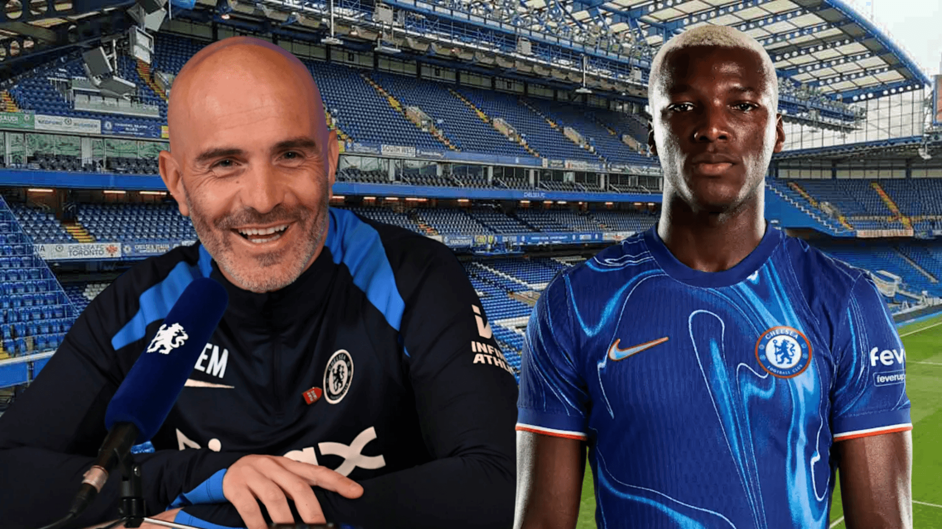 Enzo Maresca y Moisés Caicedo (Foto tomada de: Stadium/Chelsea)