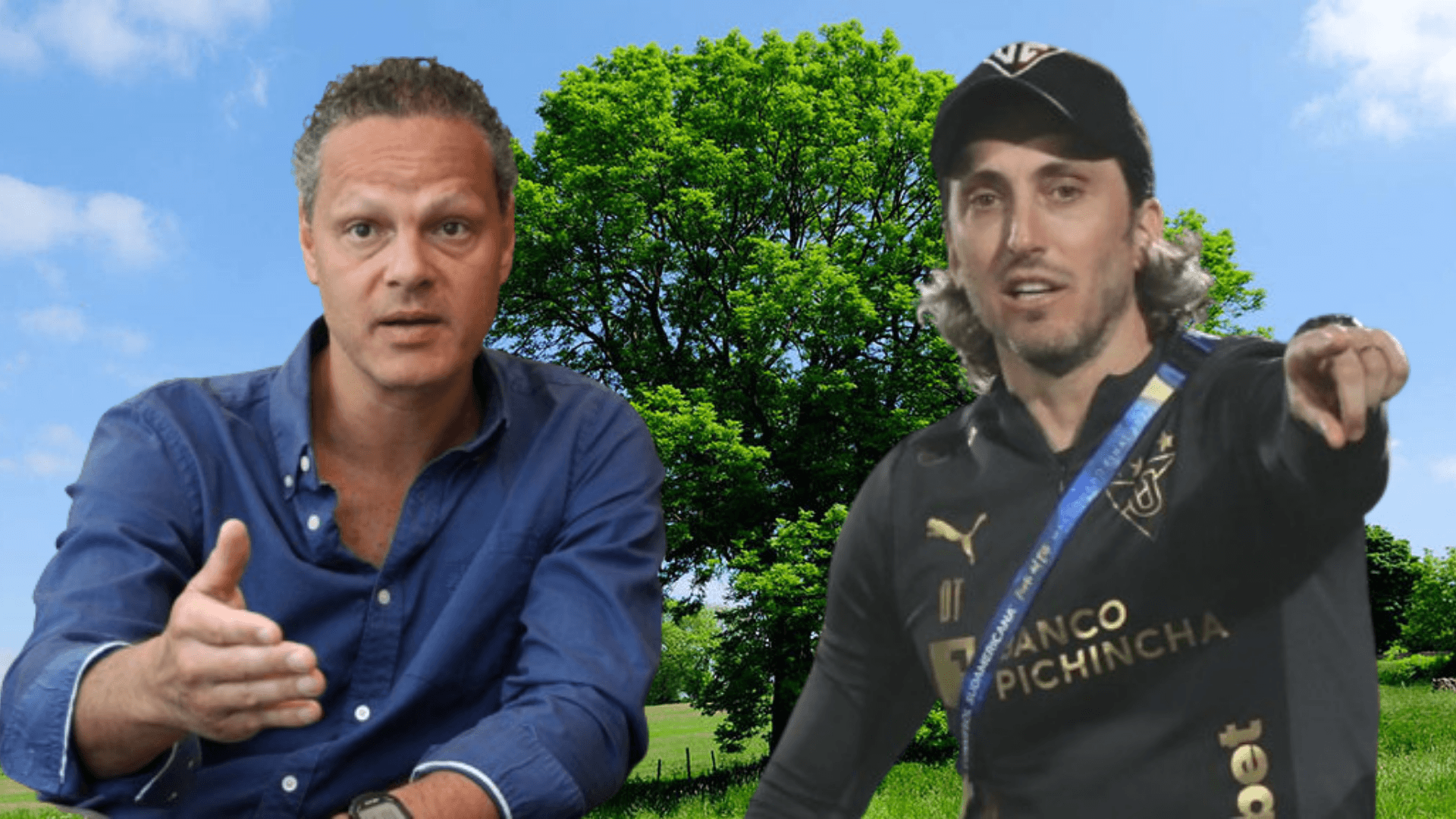 Esteban Paz y Luis Zubeldía en un árbol (Foto tomada de: Aquae/API/Primicias)