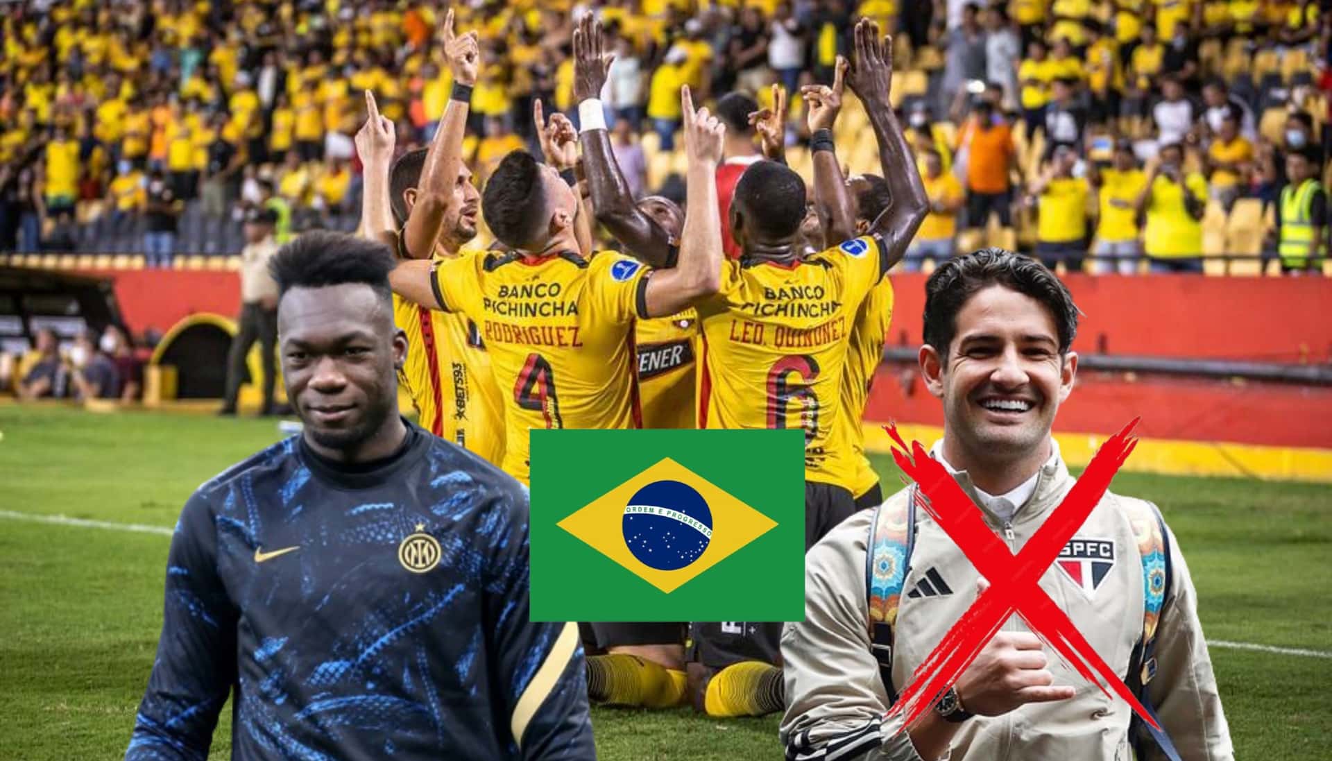 Felipao Caicedo, al lado Alexandre Pato.
