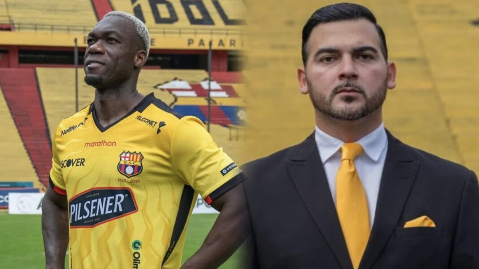 Felipe Caicedo-Antonio Álvarez-Barcelona SC / Foto: API