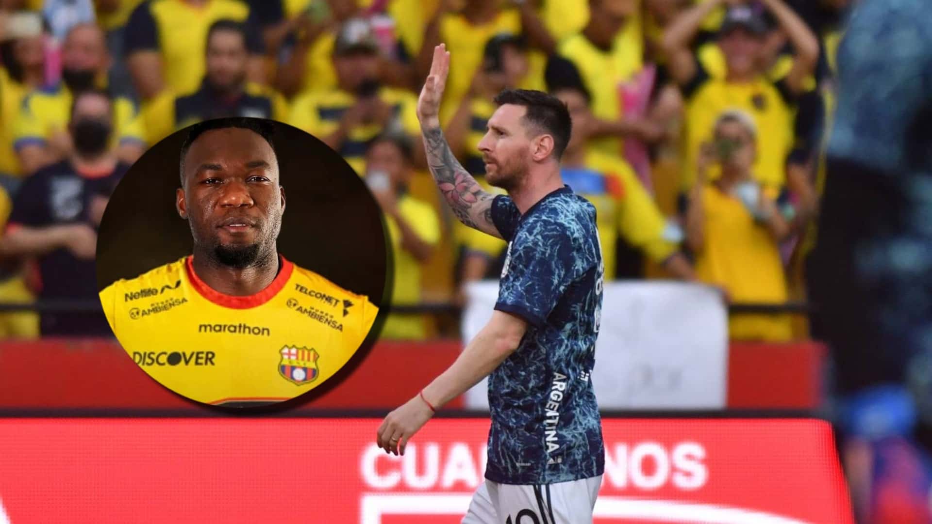 Felipie Caicedo y Lionel Messi / Foto: Nación Fútbol Ecuador