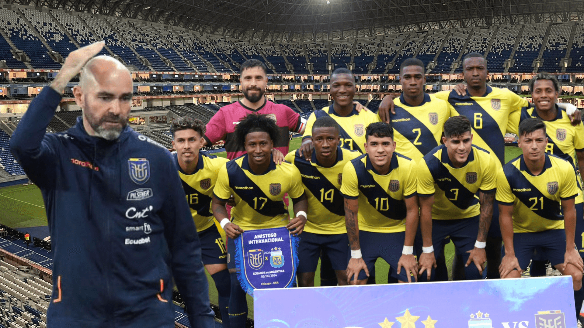 Félix Sánchez dirigiendo, Selección Ecuador. Foto tomada de: La Tri