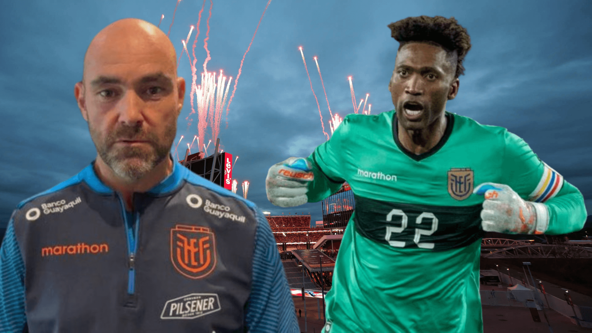 Félix Sánchez y Alexander Domínguez (Foto tomada de: Copa América/EFE/La Tri)