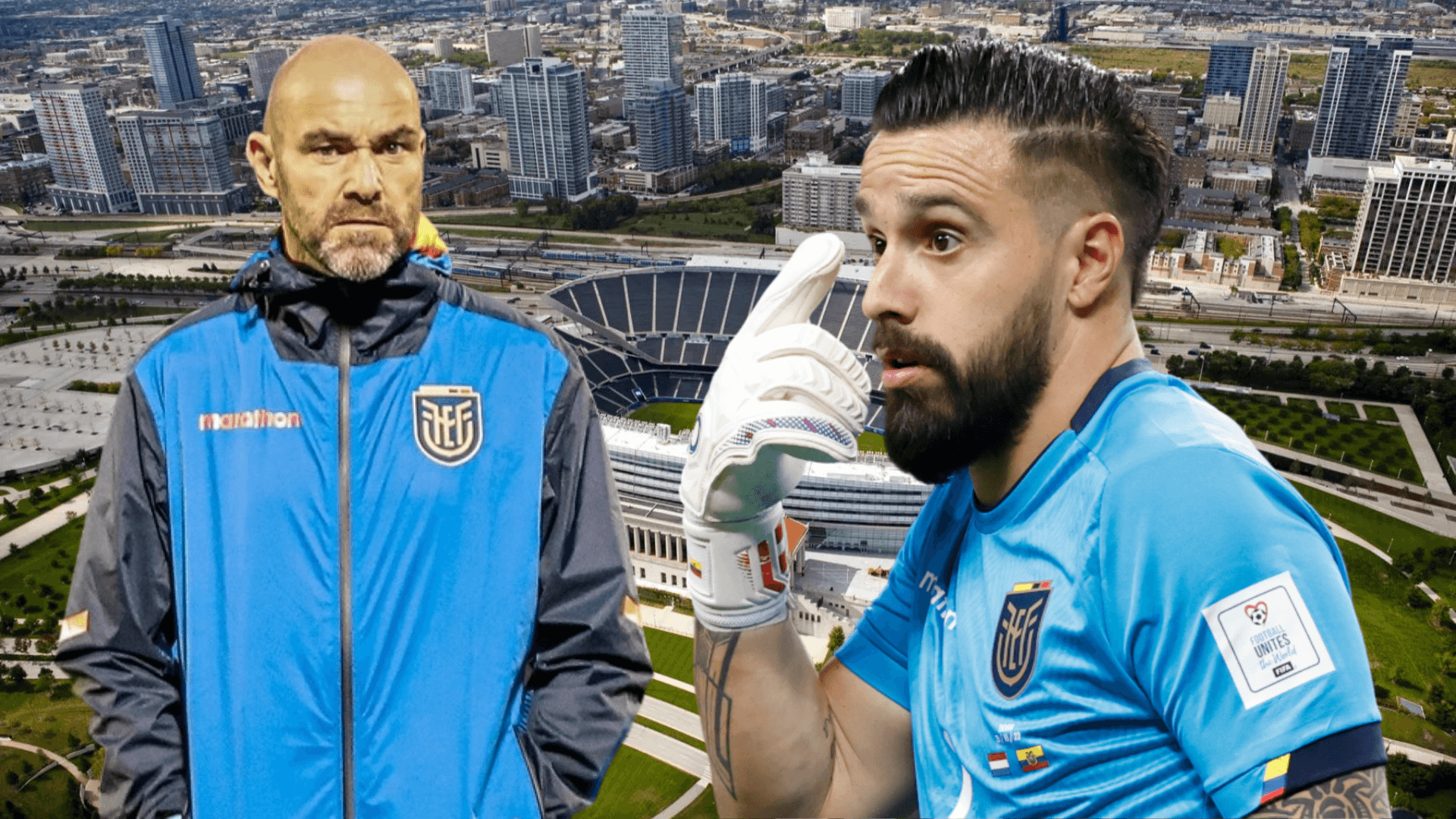 Félix Sánchez y Hernán Galíndez en Soldier Field (Foto tomada de: Barret/EFE/La Tri)