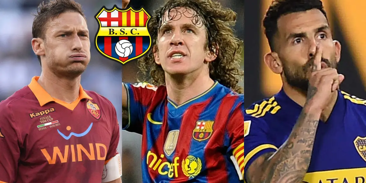 Filtran que Barcelona SC tiene entre sus candidatos para la Noche Amarilla a Carlos Tévez, Francesco Totti y Carles Puyos. Tres nombres de peso pero quién cobraría más