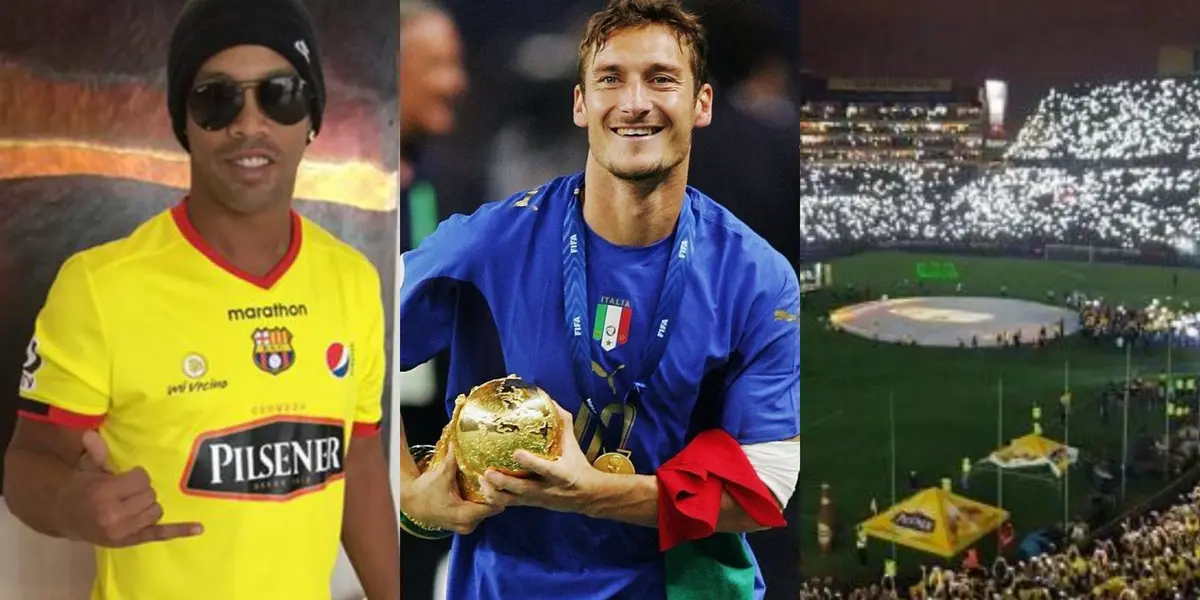 Francesco Totti suena como invitado para la Noche Amarilla de Barcelona SC. La diferencia de precios con Ronaldinho es grande si lo quieren traer al italiano