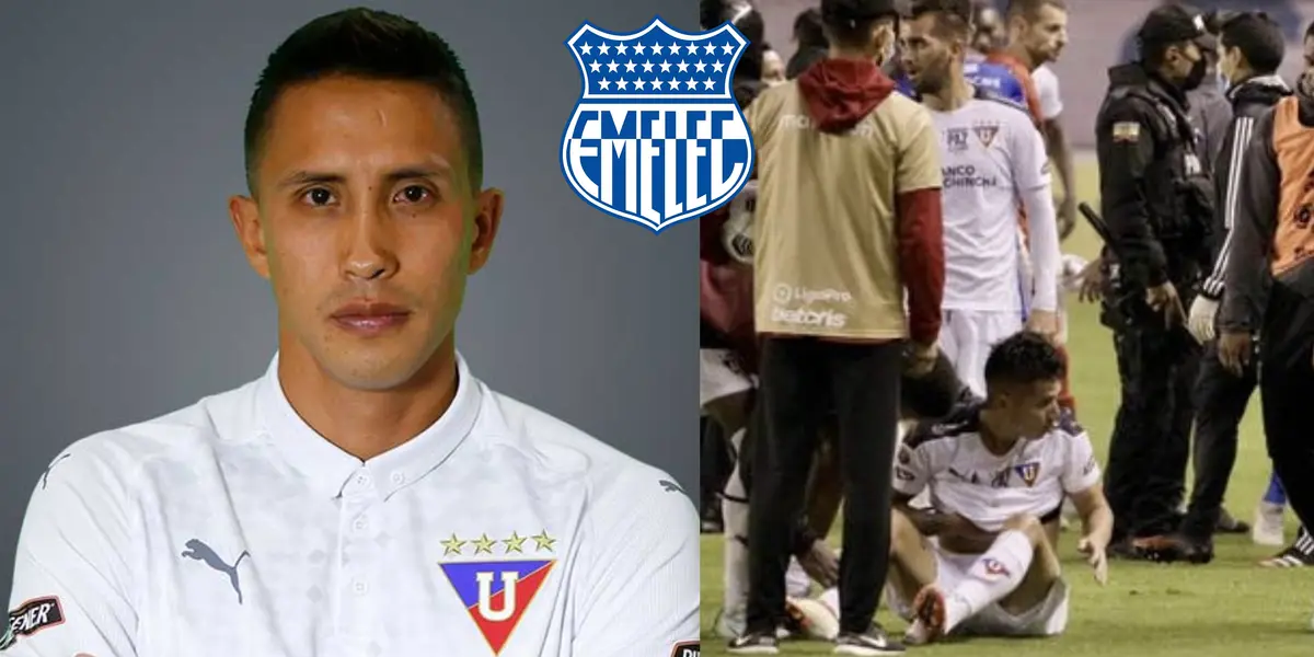 Franklin Guerra, jugador de Liga de Quito, reaccionó ante la actitud que tomó Emelec al final del partido en el estadio Rodrigo Paz Delgado. Manifestó que lo vio todo y además en el informe arbitral se detalló que Facundo Barceló inició todo