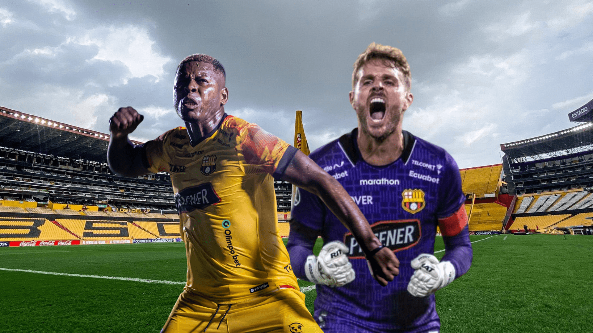 Gabriel Cortez enojado, Javier Burrai gritando. Foto tomada de: Barcelona SC