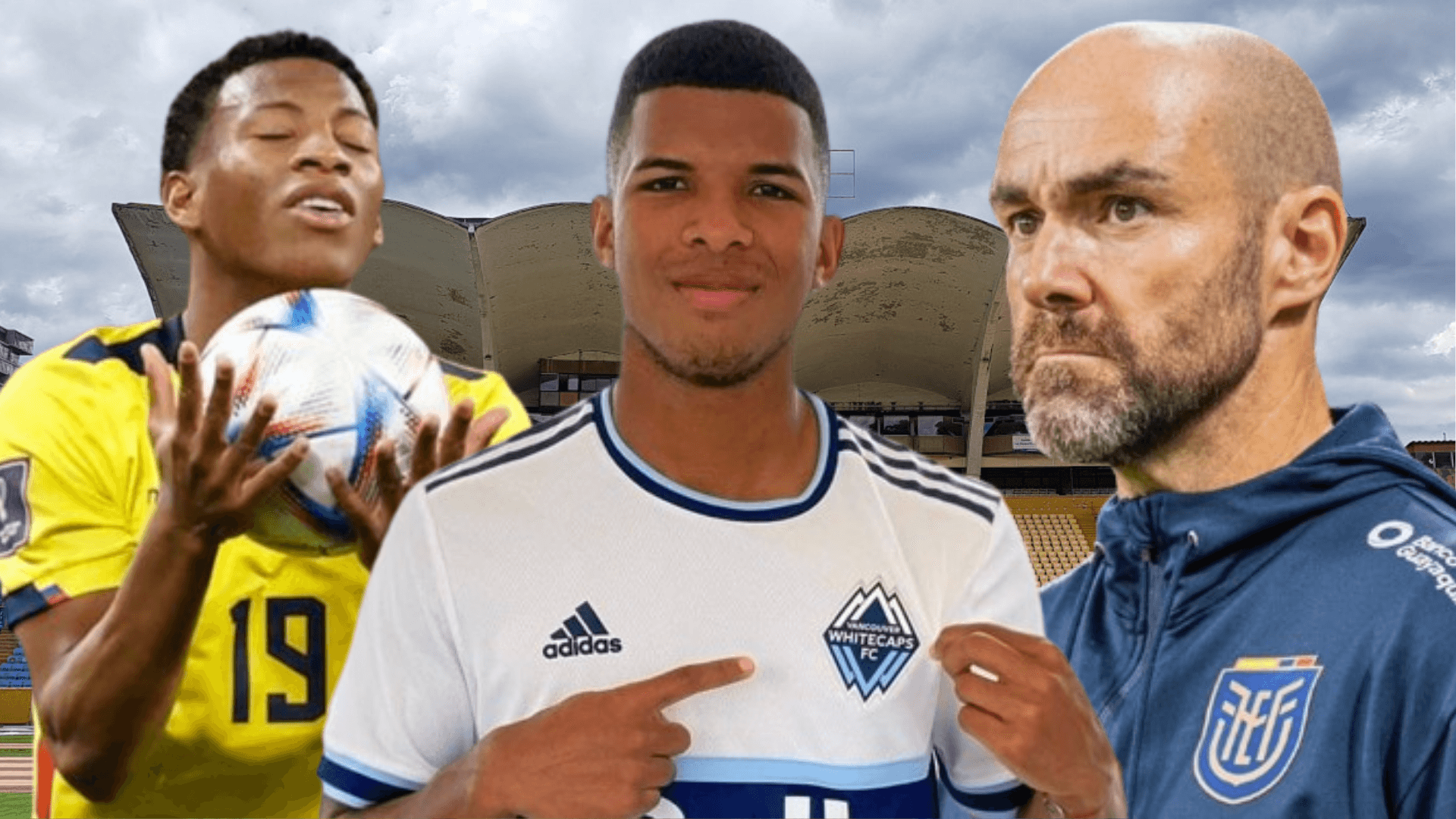 Gonzalo Plata, Pedro Vite, Félix Sánchez en el Estadio Olímpico Atahualpa (Foto tomada de: Primicias/MLS)