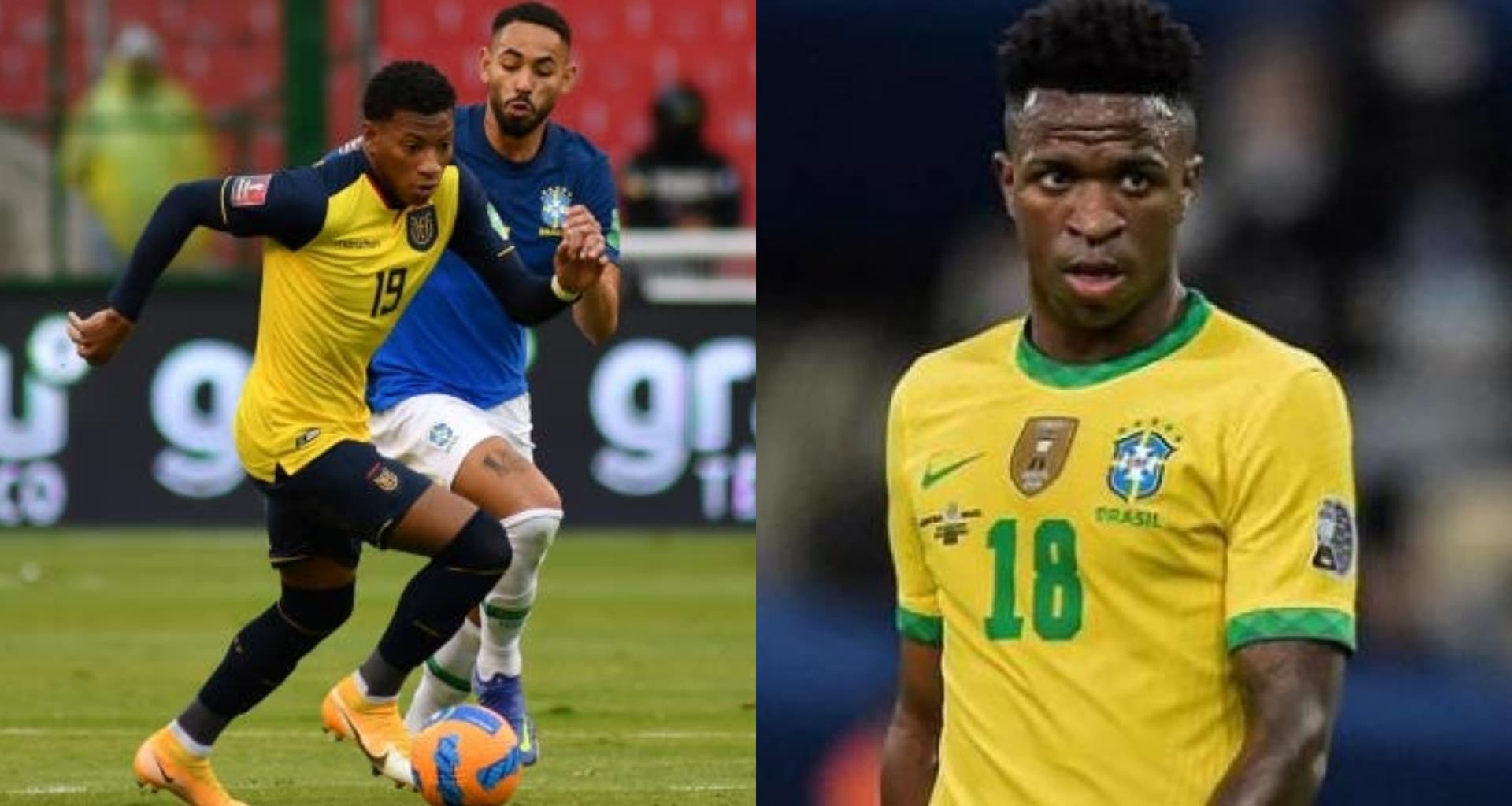 Gonzalo Plata se lució ante Brasil y en una jugada de crack hizo que VInicius Junior quede solo para el cuento